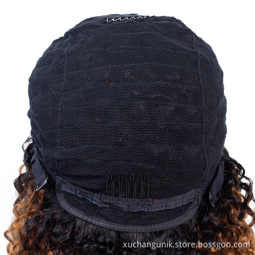 Brazilian Curly Weave Human Hair Frontal Lace Wig #1b/30 Ombre Kinky Curly Wig Black Root Curly Front Lace Wigs With Baby Hair